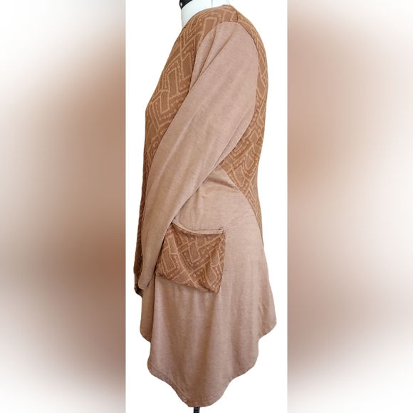 NWOT patterned brown tunic top/dress from Aster by Firmiana, size 3X - Picture 3 of 8